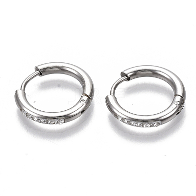 201 Stainless Steel Huggie Hoop Earrings STAS-S079-162C-1