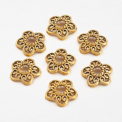 Tibetan Style Alloy Bead Caps X-GLF10597Y-NF-1
