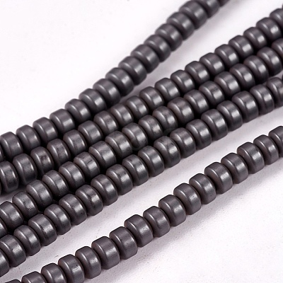 Matte Style Frosted Non-magnetic Synthetic Hematite Beads Strands X-G-M007-78-1