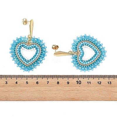 Glass Seed Bead Dangle Earrings EJEW-MZ00768-01-1