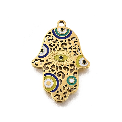 304 Stainless Steel Enamel Charms STAS-K256-26B-G-1