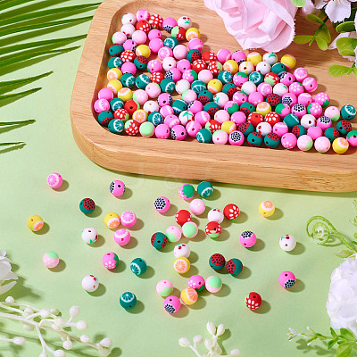 180Pcs 9 Colors Fruits Theme Handmade Polymer Clay Beads CLAY-TA0001-94-1