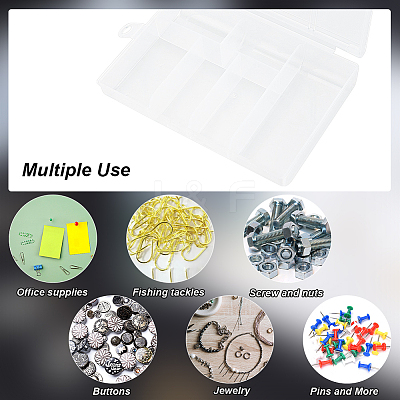 6Pcs Rectangle Polypropylene(PP) Bead Storage Container CON-AN0001-01-1