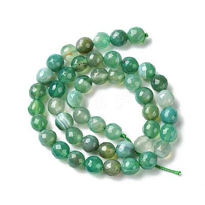Natural Striped Agate/Banded Agate Beads Strands G-G581-8mm-12-1