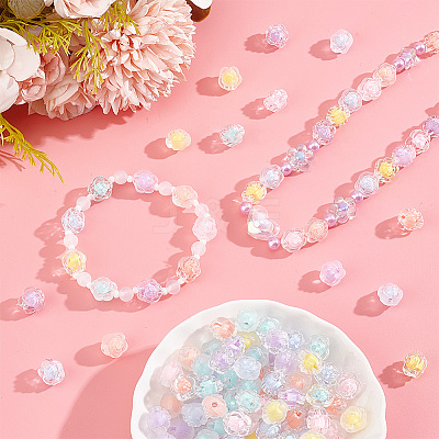 240Pcs 12 Colors Transparent Acrylic Beads MACR-PH0001-75-1