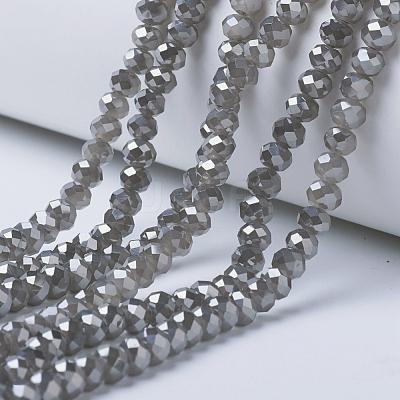 Electroplate Glass Beads Strands EGLA-A034-J6mm-Y01-1