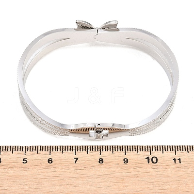 304 Stainless Steel Hinged Bangles for Women BJEW-E113-02P-1