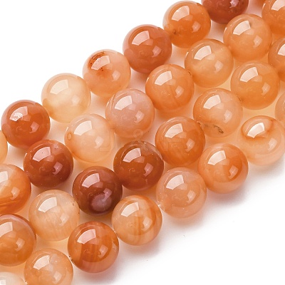 Natural Red Agate Beads Strands G-R015-B02-10mm-1