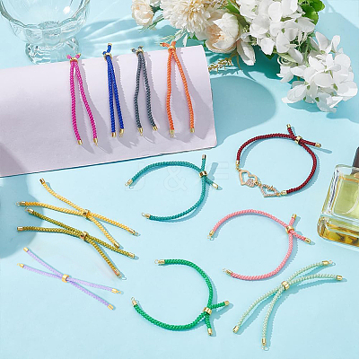 12Pcs 12 Colors Adjustable Nylon Cotton Cord Making OCOR-HY0001-42-1
