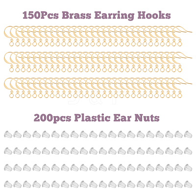 150Pcs Brass Earring Hooks KK-DC0002-43-1