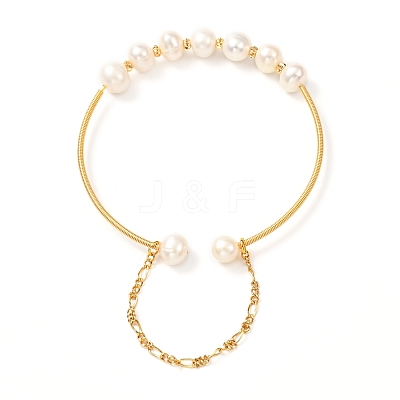 Natural Pearl Bead Bangle for Girl Women BJEW-JB06829-1
