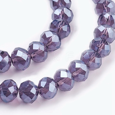 Electroplate Glass Beads Strands GLAA-K027-PL-A05-1