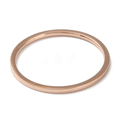 Ion Plating(IP) 304 Stainless Steel Simple Plain Band Finger Ring for Women Men RJEW-F152-05RG-1
