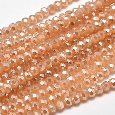 Faceted Round Full Rainbow Plated Imitation Jade Electroplate Glass Beads Strands X-EGLA-J130-FR10-1