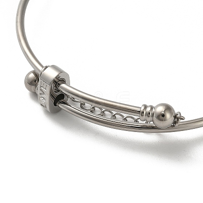 304 Stainless Steel Bangles for Women BJEW-F479-03P-1