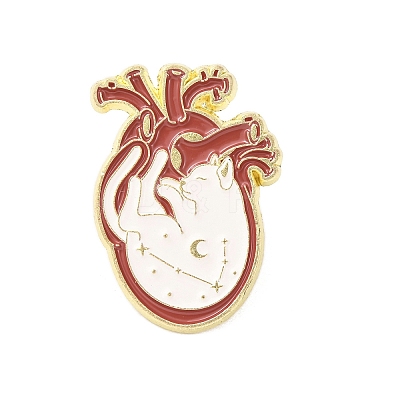 Heart Enamel Pins JEWB-D309-01A-G-1