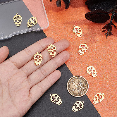 10Pcs 201 Stainless Steel Pendants STAS-UN0030-52-1