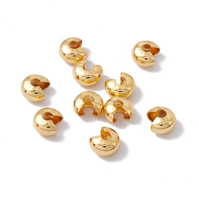 Brass Crimp Beads Covers KK-P219-05C-G02-1