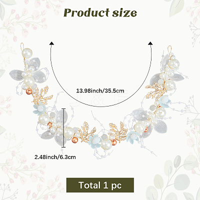 Alloy & Rhinestone & Resin Floral Hair Bands Embellishments for Women OHAR-WH20009-02A-1