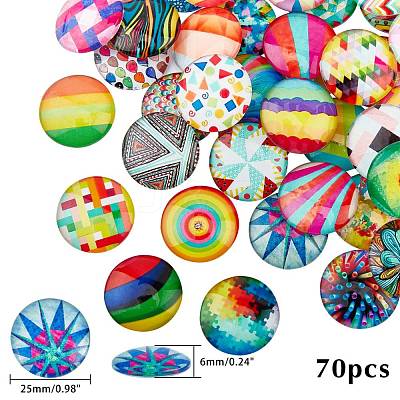 Glass Cabochons GGLA-R040-25mm-04-1