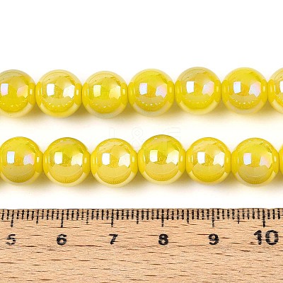 Electroplate Opaque Glass Beads Strands GLAA-T032-P10mm-AB16-1