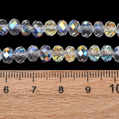 Electroplate Transparent Glass Beads Strands EGLA-A046-01B-21-1