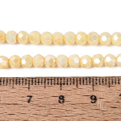 Anti-Tarnish Electroplate Glass Beads Strands EGLA-ZX010-4mm-13-1