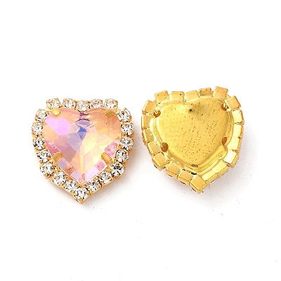 Moonlight Effect Heart Sew on Rhinestone RGLA-F079-01B-04-1