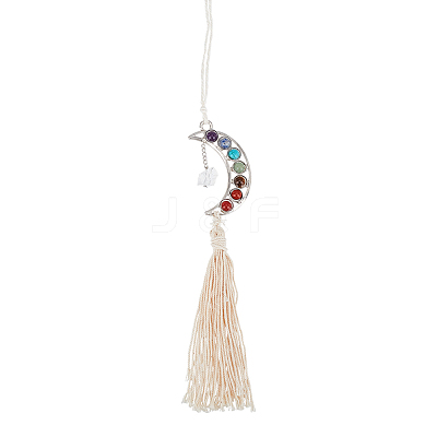 Alloy Moon Pendant Decoration HJEW-WH0043-22A-1