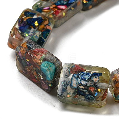 Dyed Natural Imperial Jasper with Resin Beads Strands G-G083-F05-01-1