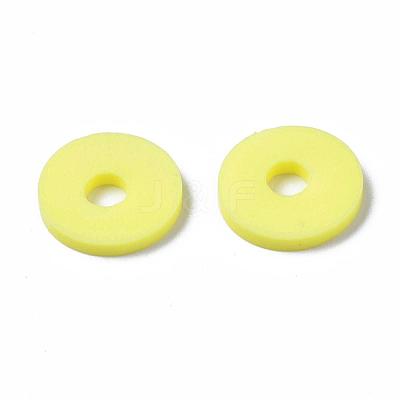 Flat Round Handmade Polymer Clay Beads CLAY-R067-10mm-22-1