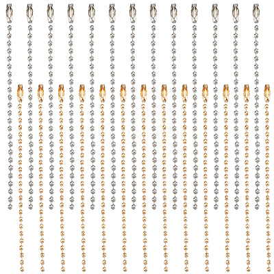 200Pcs 2 Colors Iron Ball Chains with Connectors IFIN-SP0001-15-1