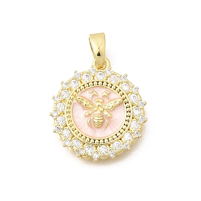 Brass Clear Cubic Zirconia Pendants KK-B187-01G-04A-1