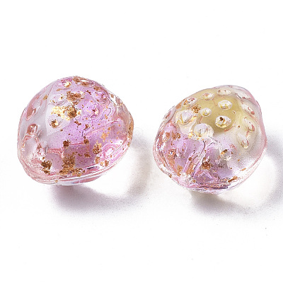 Transparent Spray Painted Glass Beads X-GLAA-R215-01-B03-1