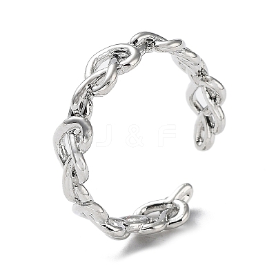 Brass Open Cuff Rings for Women RJEW-G296-01P-1