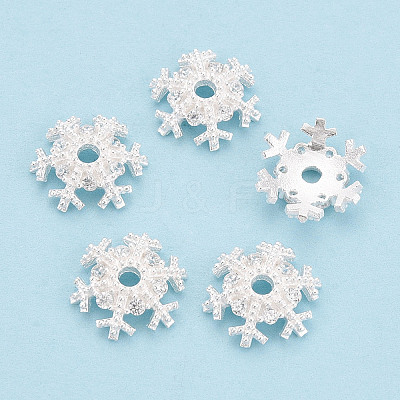 925 Sterling Silver Micro Pave Clear Cubic Zirconia Bead Caps STER-T008-42S-1