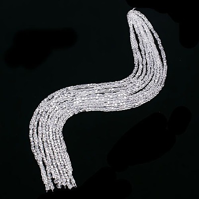 Transparent Cube Shaped Crystal Glass Beads Strands GLAA-F012-A03-1