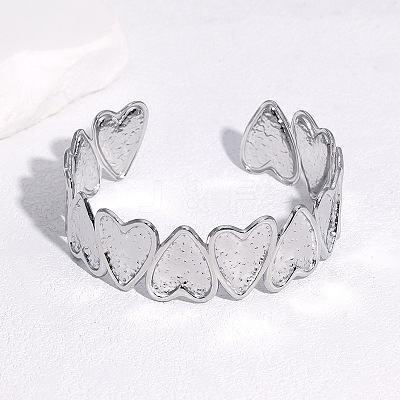 Hammered 304 Stainless Steel Cuff Bangles for Women FS-WGB5711-01-1