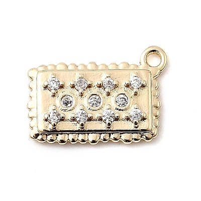 Brass Micro Pave Cubic Zirconia Charms LS-KK-P337-03E-G-1