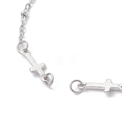 304 Stainless Steel Cross Link Chain Bracelet Making AJEW-JB01380-02-1