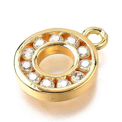 Brass Micro Pave Cubic Zirconia Pendants KK-D385-02G-02-1