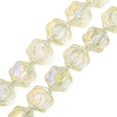 Electroplate Glass Beads Strands EGLA-N008-018-D01-1
