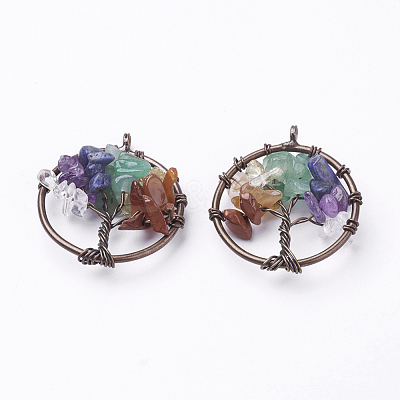 Natural/Synthetic Mixed Stone Pendants G-E419-17R-1