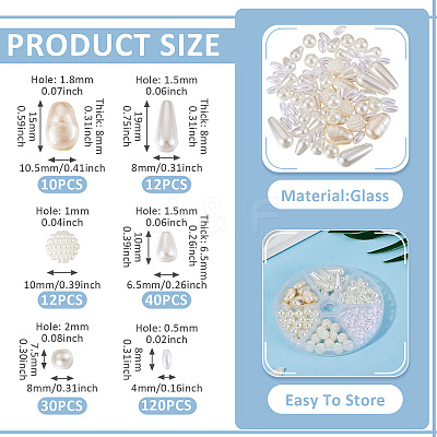 224Pcs 6 Styles Imitation Pearl Acrylic Beads OACR-TA0005-15-1