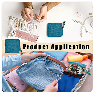 Cloth Jewelry Storage Zipper Bags with Tassel for Earrings Rings Bracelets Necklaces AJEW-WH0596-664C-1