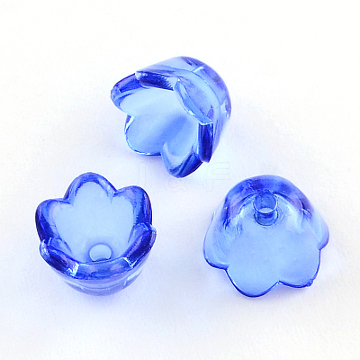 Lt.Blue Dyed Transparent Acrylic Flower Beads X-PL548-8-1