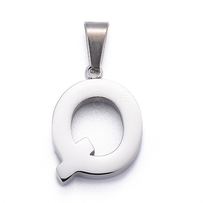 Non-Tarnish 304 Stainless Steel Letter Pendants X-STAS-H127-Q-P-1