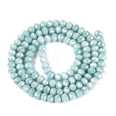 Anti-Tarnish Dyed Rondelle Glass Beads Strands EGLA-T021-3mm-17-06-1
