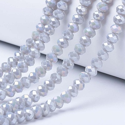 Electroplate Glass Beads Strands EGLA-A034-P6mm-B11-1