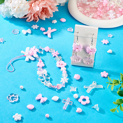 100G Transparent & Opaque Acrylic Beads TACR-TA0001-57E-1